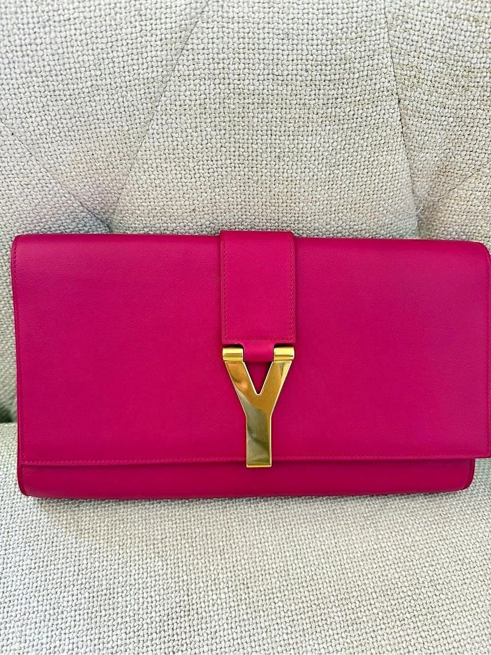 Saint Laurent Classic Chyc Ligne Y-Clutch Pink